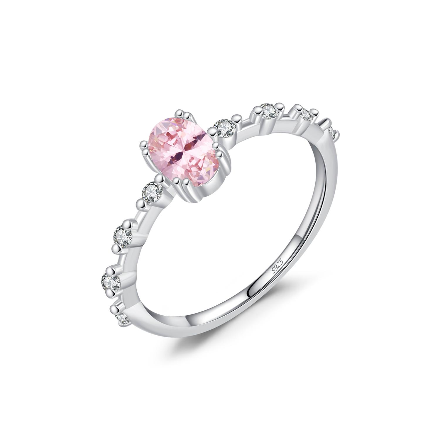 

925 Sterling Silver Solitaire Engagement Basic Oval CZ Rings For Women White Gold Plated Original Statement Jewelry 5