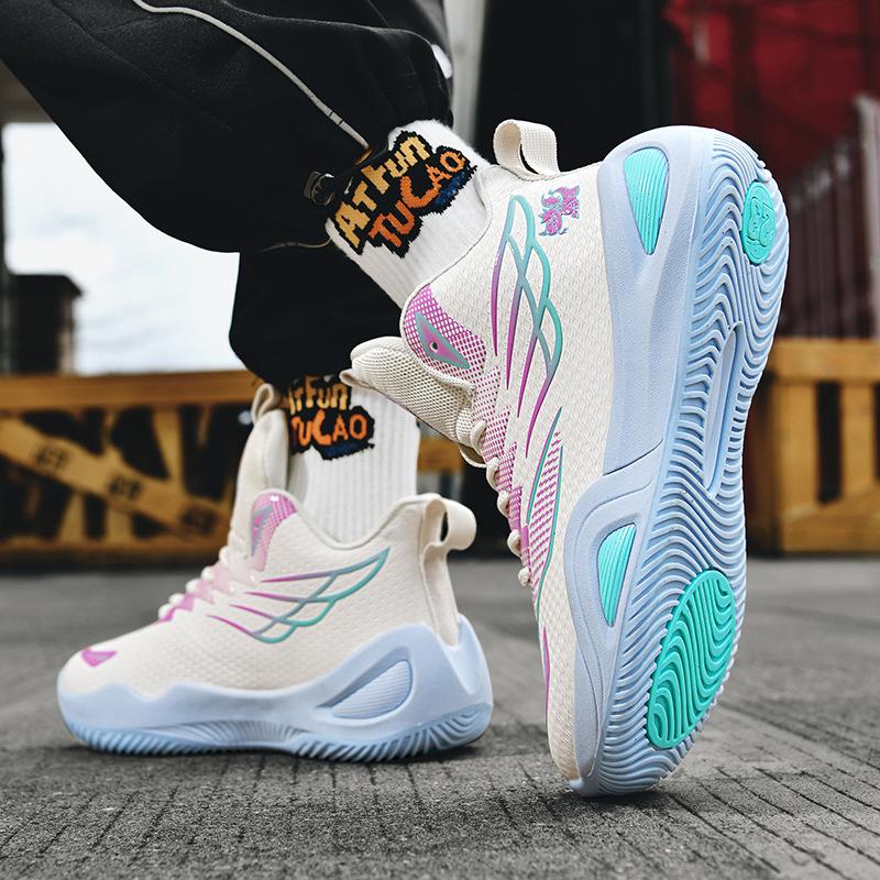 Basketball shoes autumn new couple sports shoes youth professional combat sneakers non-slip wear-resistant training shoes mandarin duck