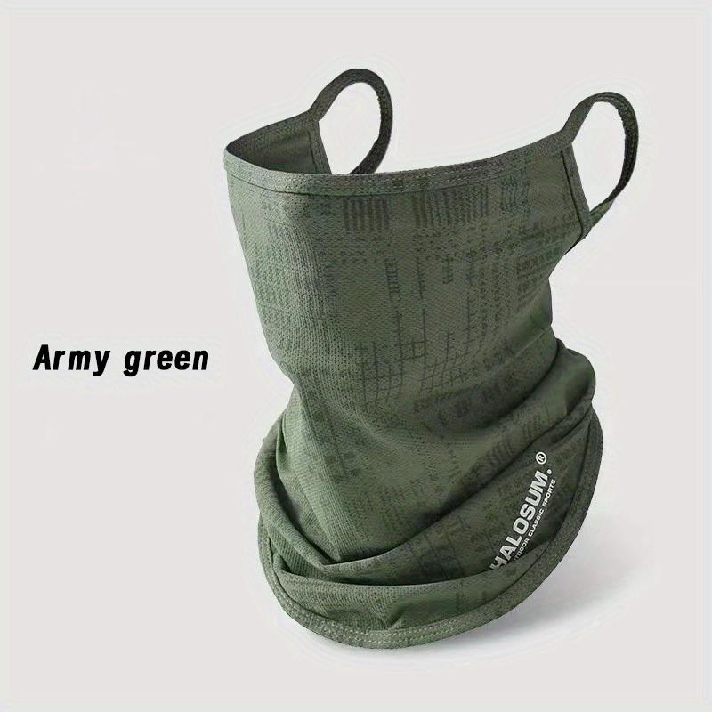 

Ice Silk Face Mask Summer Sun Protection Breathable Cycling Neck Gaiter Mask Sunshade Moister Wicking Motorcycle Scarf Mask армія зелений колір