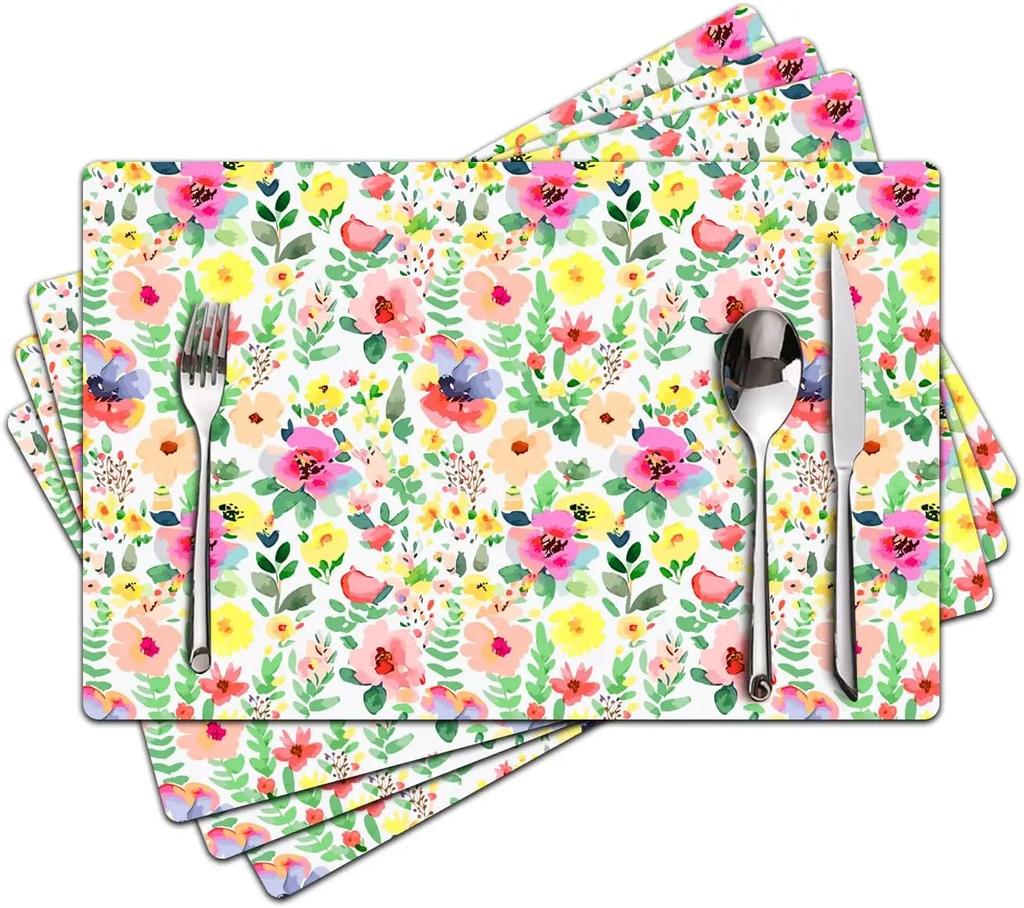 VIKAMA William Morris 'Strawberry Thief' Placemats Set of 4 Heat Resistant Washable Table Mats for Kitchen Dining Home Art Decor