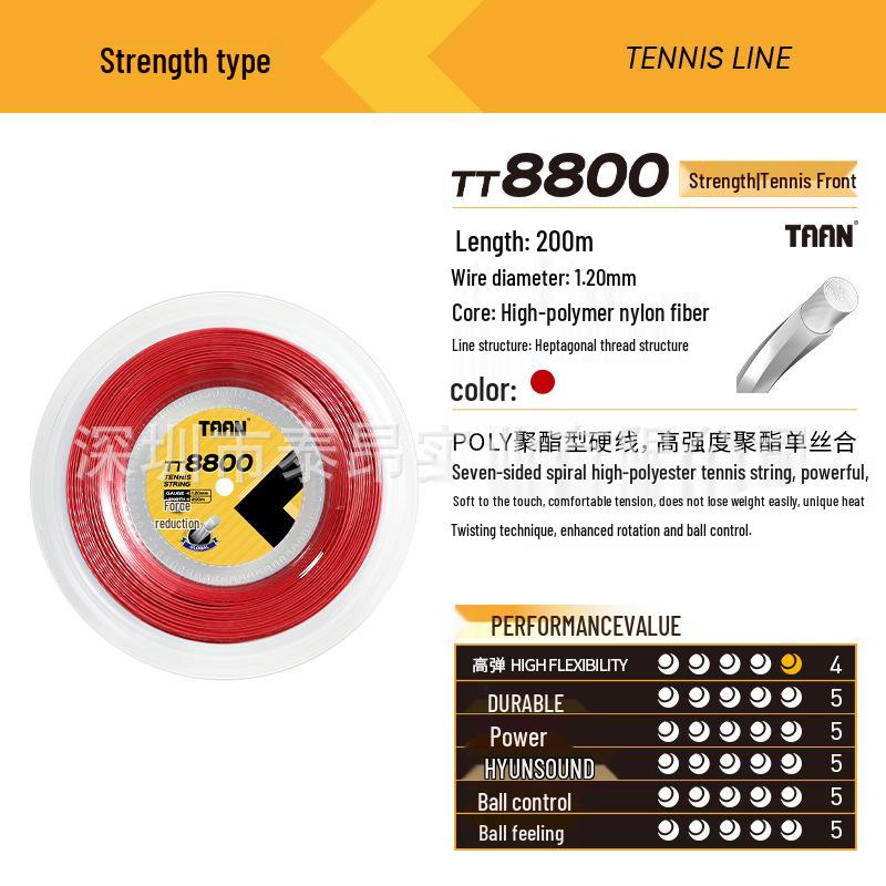 TAAN TT8800 Heptagonal Power Tennis String – 200m Reel with Spiral Structure