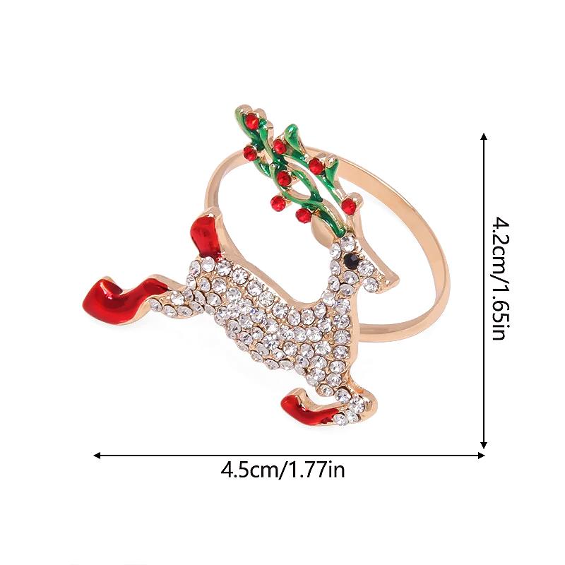 1PC Christmas Aesthetic Napkin Ring Cartoon Alloy Ritual Sense Metal Multi-element Napkin Clasp Creativity Table Setting