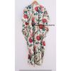 Vestido caftán largo blanco con estampado Floral Hippie de algodón de verano para mujer CKFTN-SCRN-FULL-BUYIT-082