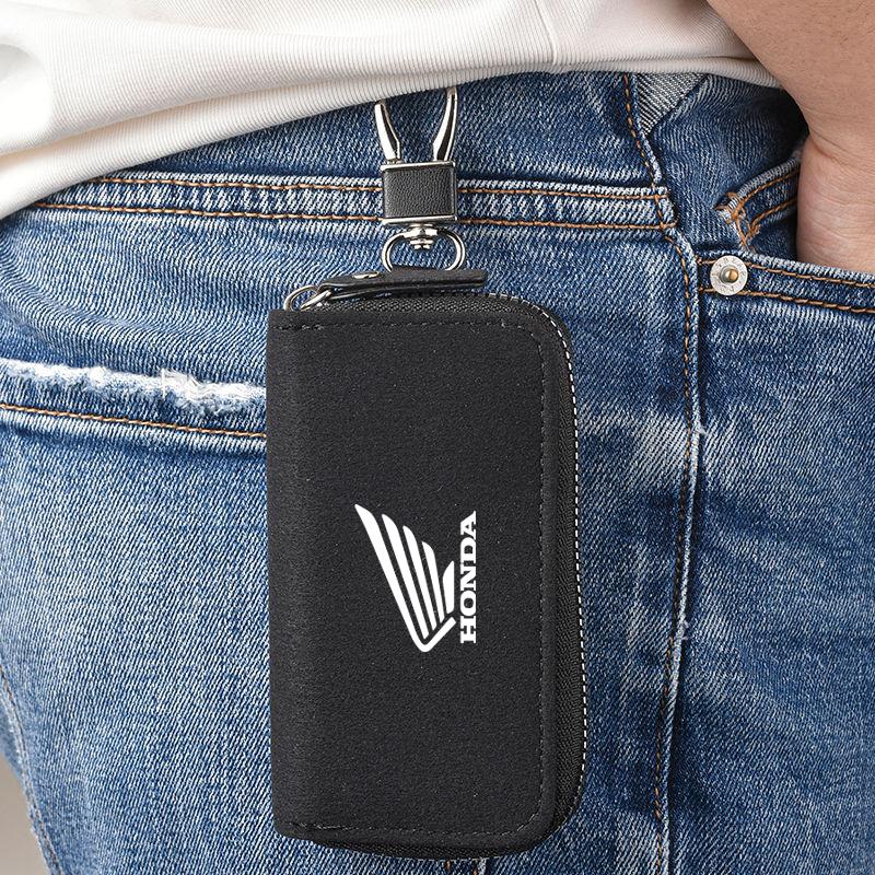 Motorcycle Key Bag Cover Case Card Coin Wallet For Honda CB400 FCBF CBR25ORR SH3O0 NC75O CB1000 CB650F CBR100RR CBR600RR CB650R HQ4