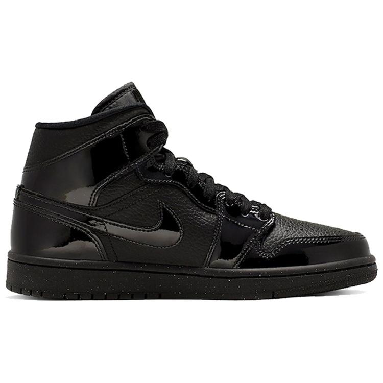 (WMNS) Air Jordan 1 Mid Patent 'Triple Black' Women's BQ6472-003