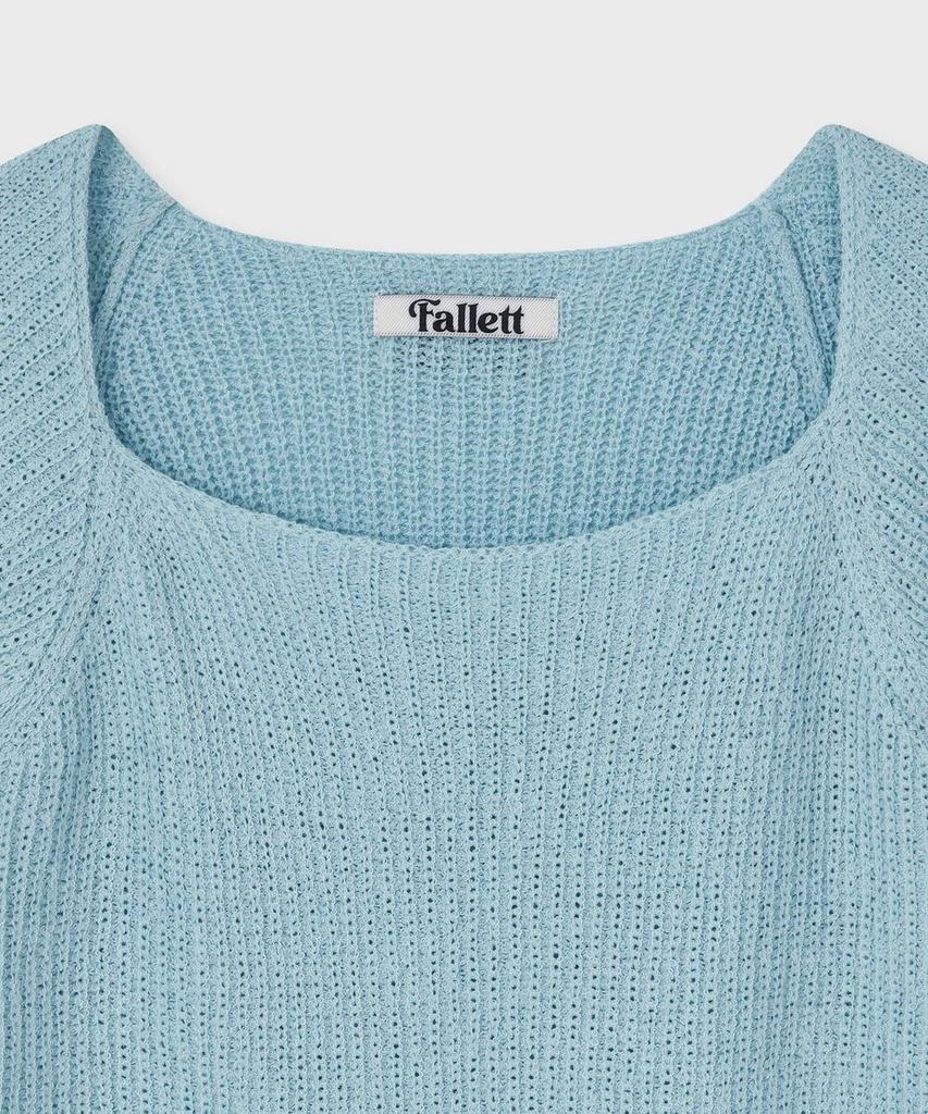 FALLETT Square Neck Tie Knit Sky Blue