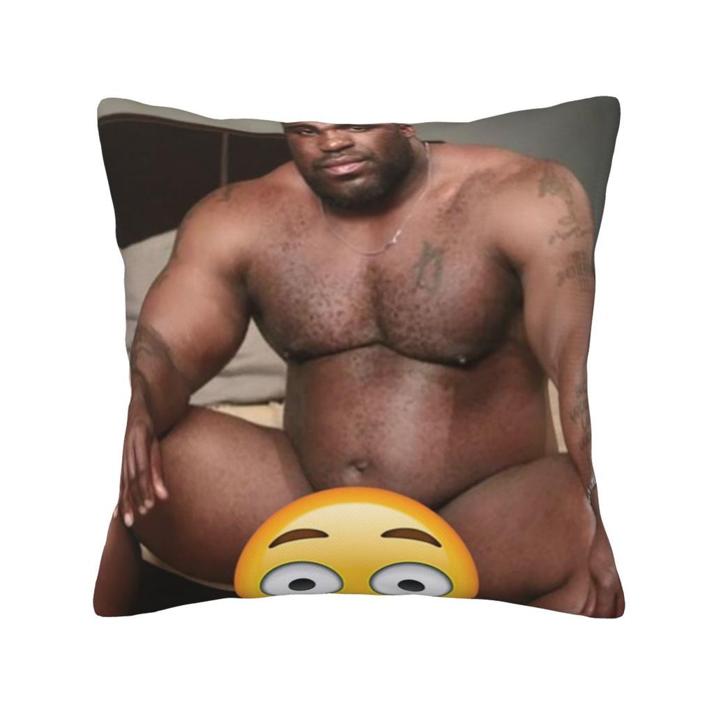 Big Dick Black Guy Meme Barry Wood Square Pillowcase Pillow Cover Cushion Zip Decorative Comfort Throw Pillow for Home Car