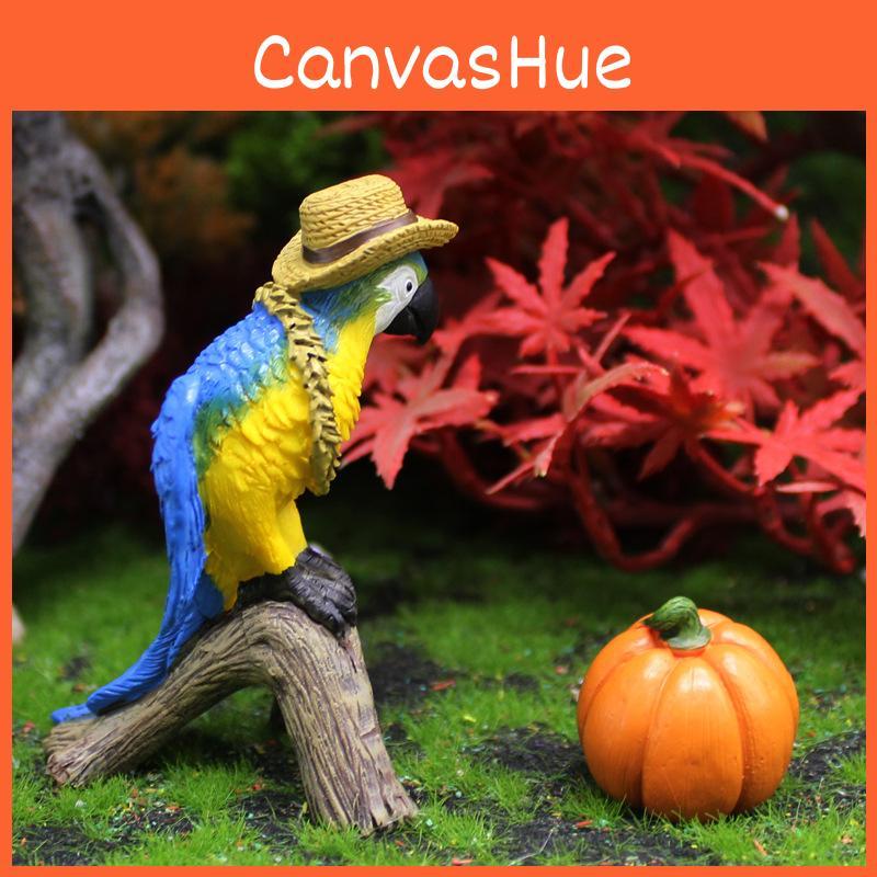 Micro Pumpkin Parrot Landscape Resin Handicraft Animal Ornaments Decor Gift