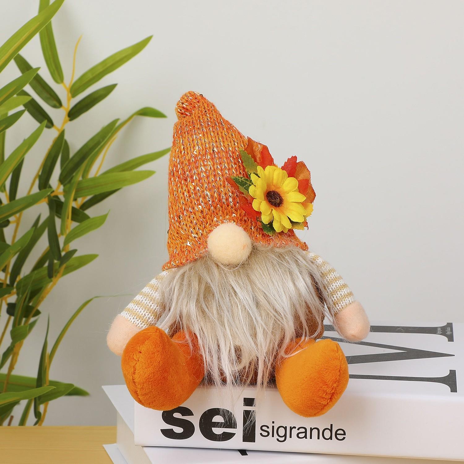 Festival Figurine Of The Faceless Old Man, Sunflower Straw Man, Display Item For The Window And Tabletop, Decorative Item. One Size