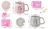 This marble ceramic mug set makes a great wedding gift for wedding anniversary Day fashion housewarming new student birthday and Features lids for
