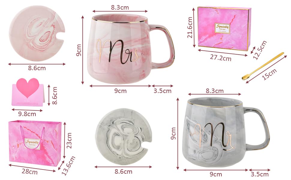 This marble ceramic mug set makes a great wedding gift for wedding anniversary Day fashion housewarming new student birthday and Features lids for