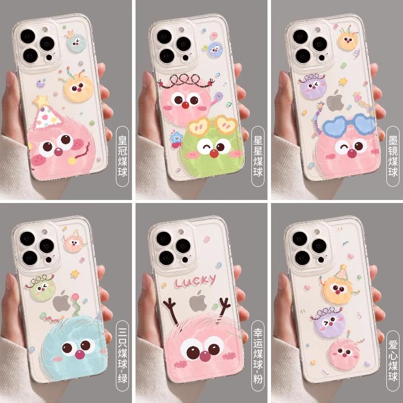 Cute briquettes Apple 17 mobile phone case iphone17promax anti-drop 17pro premium Air transparent protective case