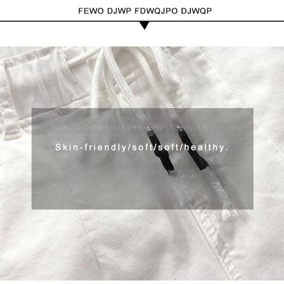 Spring Summer Women ankle pants high-waisted jeans Denim Harlan Pants Ankle-length Trousers with Drawstring Casual Pants