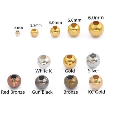 Vynikající kovové DIY vysoce kvalitní 2,4-6mm korálky oblíbené pro výrobu šperků Hladké nálezy šperků Distanční korálky 100-500ks pokovené ruční příslušenství