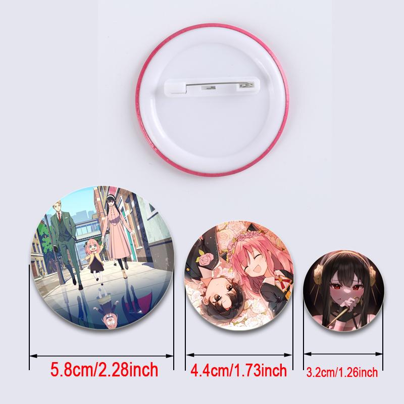 32/44/58mm Cute Anime SPY X FAMILY Brooches Anya Forger Lapel Pins Cartoon Badge Backpack Hat Jewelry Handmade Accessories Gifts