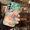 Phone case: 2D flat, suitable for Samsung Galaxy A34 A35 M05 M06 S20 S22 S21 FE Plus 5G protective case, pink little bear, perfect Christmas and Hallo