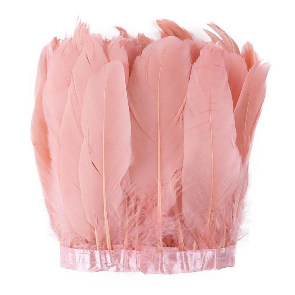 1 Meter Rosa Gänsefedern Besatz 15-20 cm Für Hochzeitskleid Dekoration Nähhandwerk Federlampenmaterial Federband