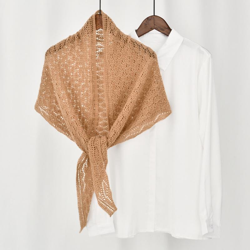 Spring and autumn triangle scarf knitted wool shawl rhombus triangle scarf outer scarf scarf dual-purpose multi-function