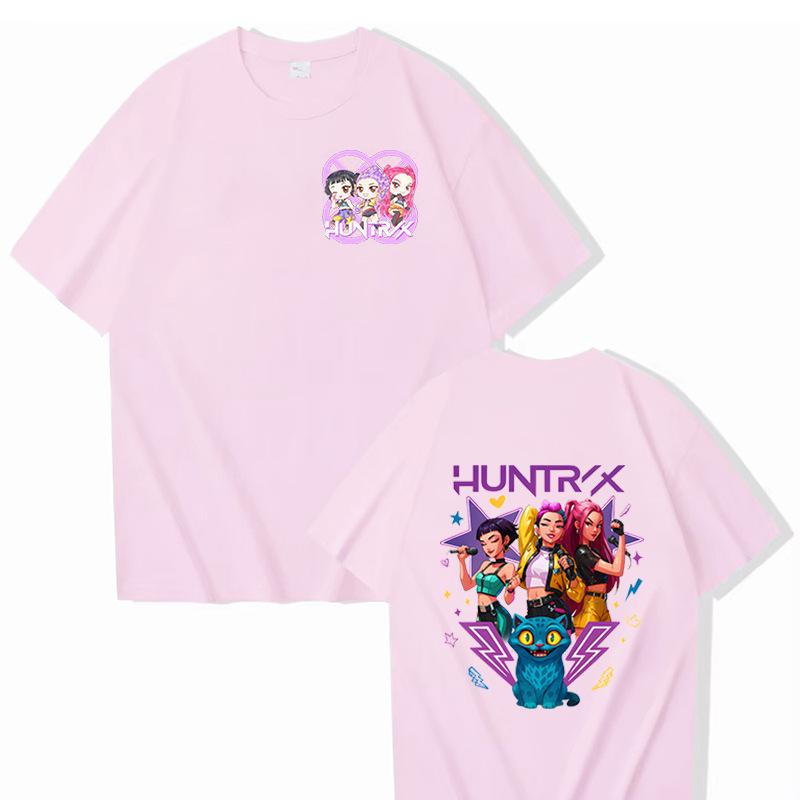 Kpop Demon Hunters Print Graphic Tshirt Summer Woman Man Clothes Movie T Shirt Unisex Short Sleeve Tops Comfortable T-shirt