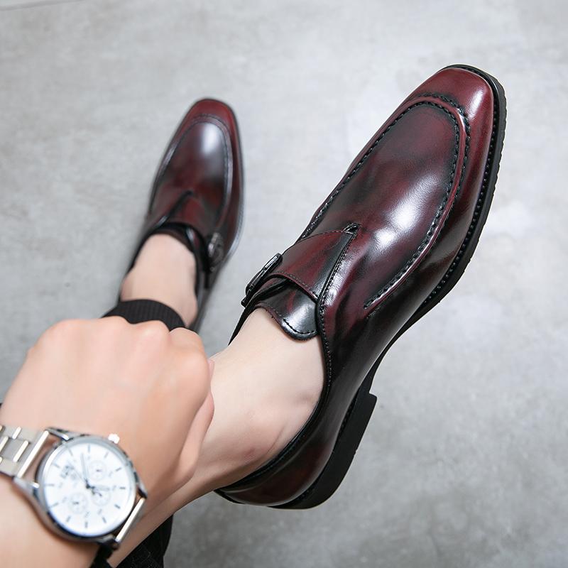 Fashion New Luxury Designer Charm Dress Leather Monk Strap Shoes For Men Formal Wedding Prom Dress Homecoming Sapatos Tenis Masculino