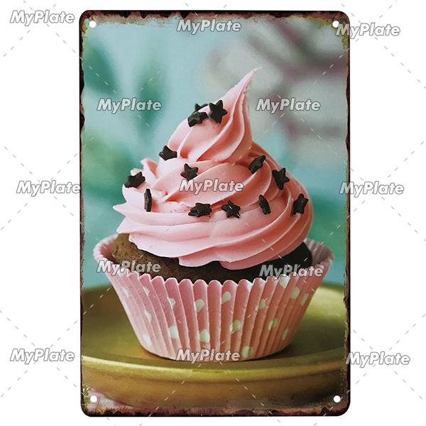 Cupcake Vintage Tin Sign Metal Sign Decorative Plaque Wall Decor Man Cave Club Decoration