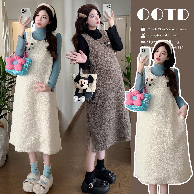 

Autumn/Winter Korean Style Casual Cute Maternity Overalls Two-Piece Set L