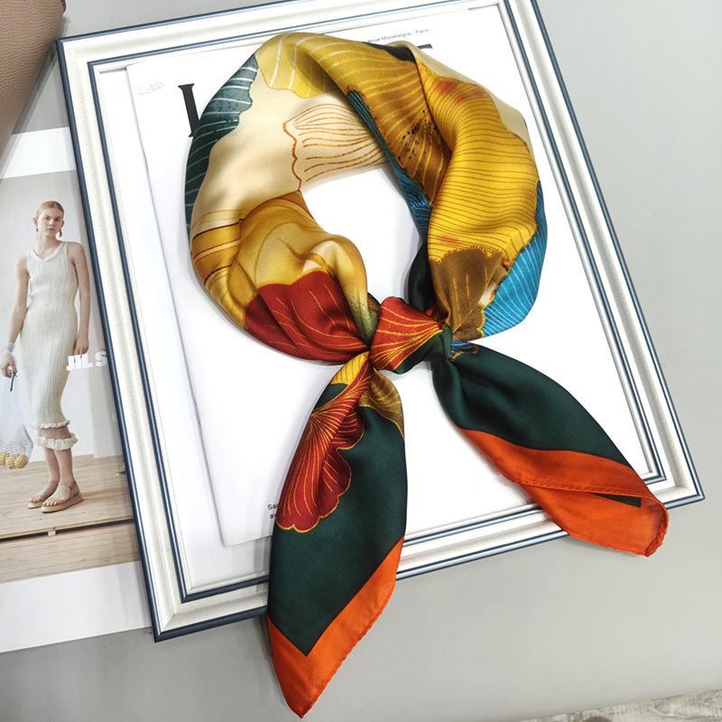 Strictly Selected 70 Silk Scarves, Simulated Silk Small Square Scarves For Women, Retro High-End Thin Versatile Professional Scarves
