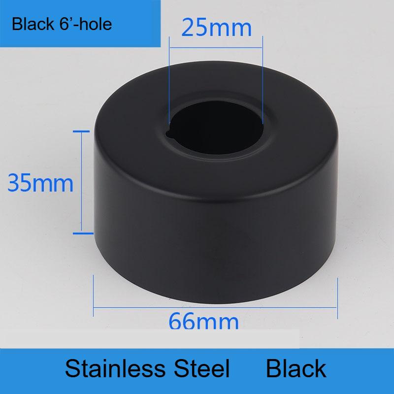 1Pc Black Shower Faucet Decorative Cover Chrome Finish Stainless Steel Water Pipe Wall Covers Kitchen Bathroom Accessories