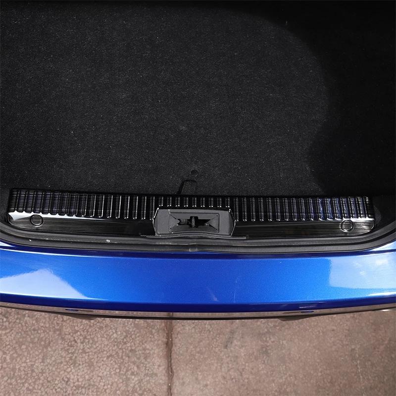 Black Stainless Steel Inner Rear Bumper Guard Plate Cover Trim Fit For 12-20 Toyota 86/Subaru BRZ Auto