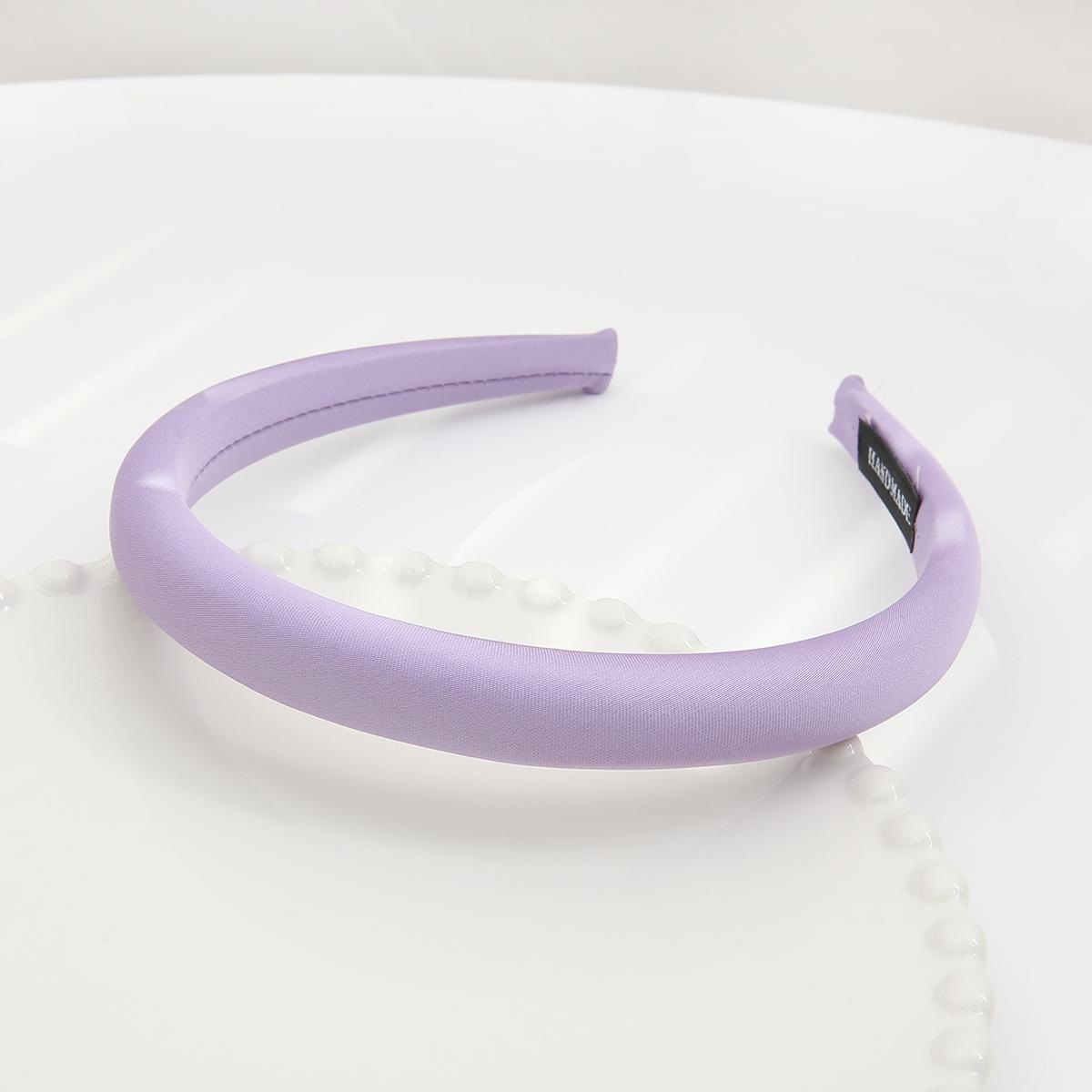 

12 см 1 шт./пакет, модный широкий атласный французский стиль, губка, женский обруч для волос, аксессуары для волос фиолетовый