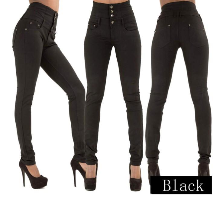 Jeans Ajustados de Cintura Alta para Mujer Estilo Europeo y Americano, Pantalones Largos, Alta Elasticidad, Cómodos, Moda 2022.