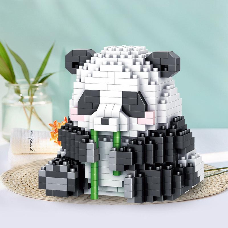 Panda Building Blocks Creative Educational Toys for Children Small Particle Toy Building Blocks Set Panda Building Blocks Building Gifts
