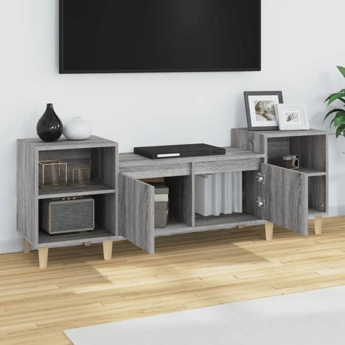 821194 vidaXL TV Cabinet Sonoma Grey 160x35x55 Cm Engineered Wood
