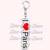 Retro France I Love Paris Eiffel Tower Keychains French Stamps Keyring for Accessories Bag Key Chain Jewelry Fans Friends Gifts