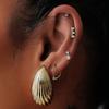 18K Gold Plated Geometric-shaped Stud Earrings Women Sterling Post Vintage Minimalist Fashion Jewelry