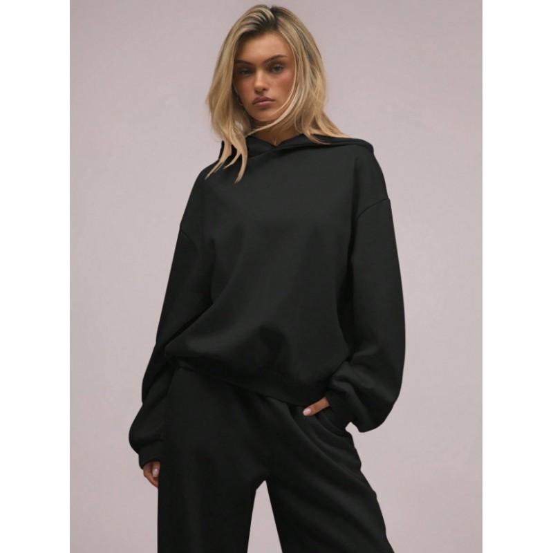 Womens Oversized Hooded Sweatshirt Wide Leg Pants Set Casual Lounge Outfit Winter