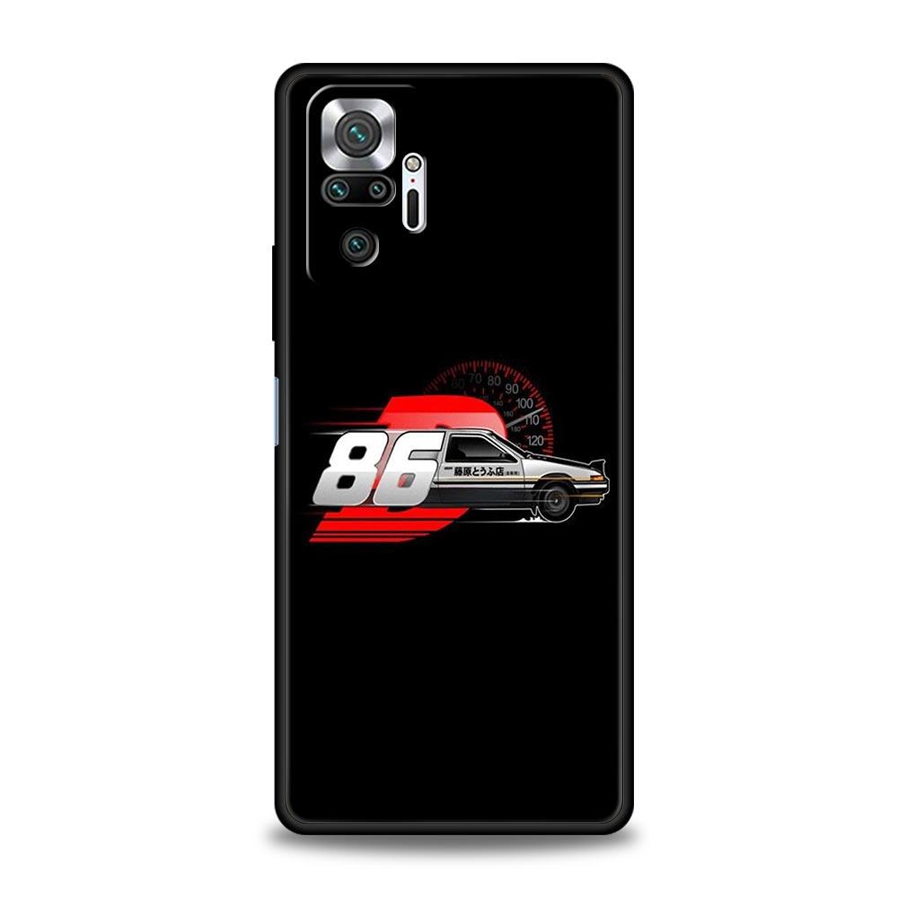 Initial D Car Phone Case Cover for Redmi 14C 10C Note 15 14 13 12 10 11 K40 Pro Plus 5G Soft TPU Shockproof Shell Fundas Capas