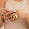 Anello Metallico Lucido Lava Liquida Vento Femminile, Set di Anelli con Superficie a Uovo Aperta Goccia d'Acqua Texturizzata