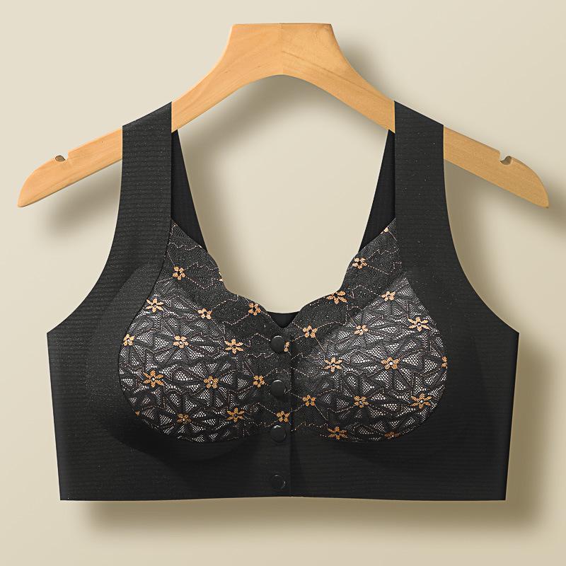Plus Size Front-Opening Breathable Summer Bra for Middle-Aged and Elderly Women - Comfortable Vest Style
