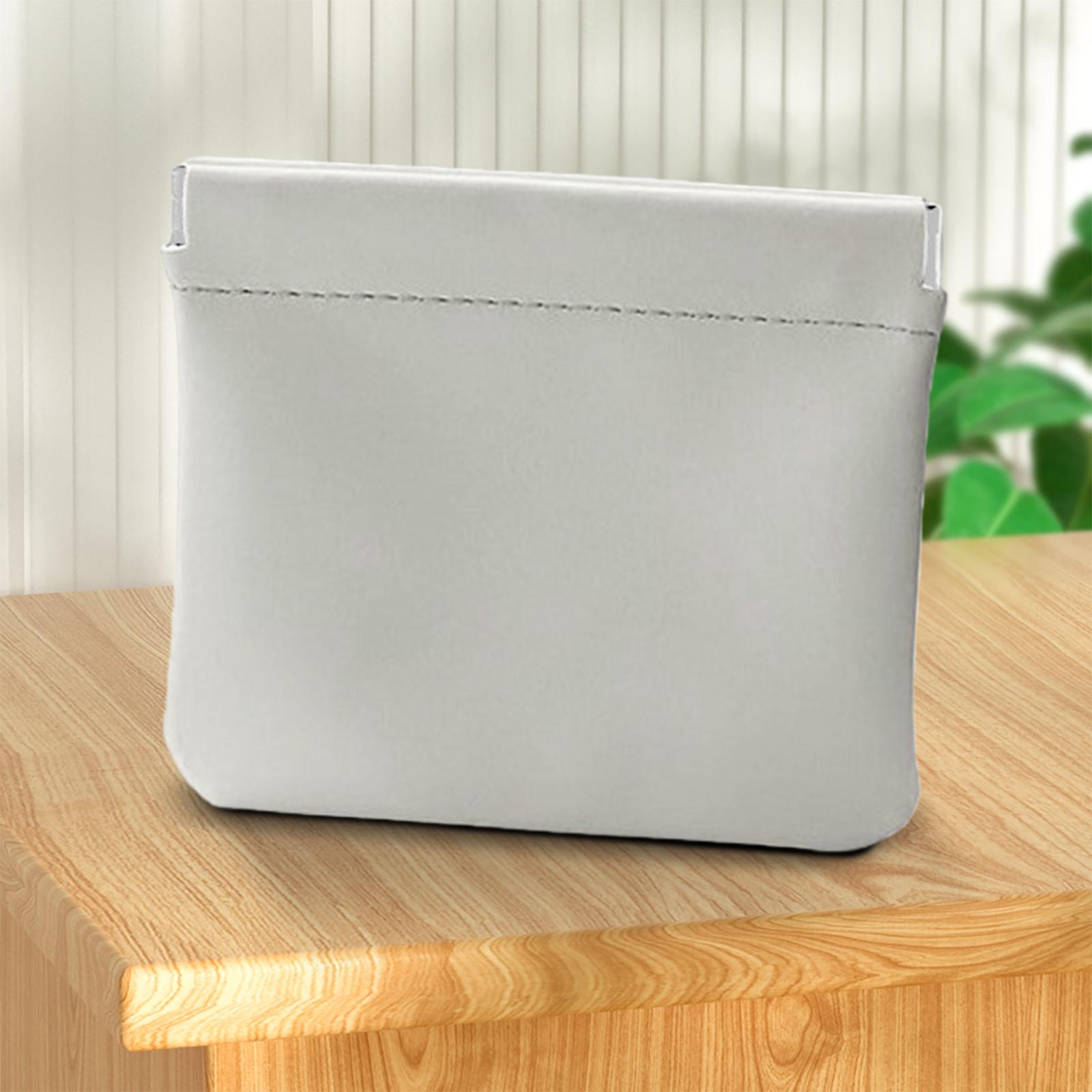 4Pcs PU Leather Automatic Closure Pouch Mini Pocket Cosmetic Bag Portable Makeup Clutch Key/Lipstick/Data Cable Storage Bag