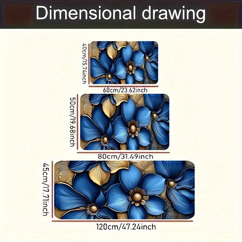 1 szt. Antyzmęczeniowe dywaniki kuchenne z nadrukiem kwiatowym, wodoodporne, antypoślizgowe, grube, wyściełane, wytrzymałe, wygodne, stojące dywaniki kuchenne