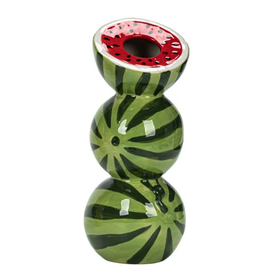 Watermelon Vase Orange Lemon Ceramic Flower Vase Stacked Fruits Design Tall Vase for Home Farmhouse Decoration Wedding Centerpieces