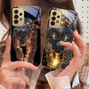 Stella Leopardo Gigante Per Samsung A73 A72 A71 A42 A56 A55 A54 A53 A52s A52 A51 A36 A35 A34 A33 A32 16 14 Custodia per telefono in vetro dorato