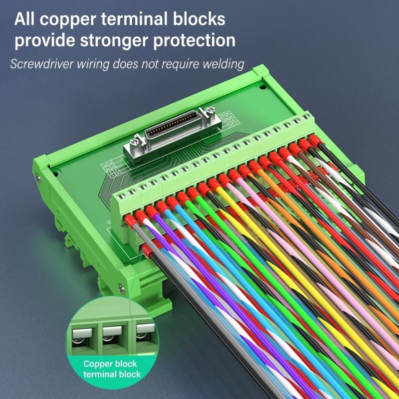 SCSI Rail Mounted Terminal Block Connectors, 14P to 100P Optional Female Interfaces for Tape Drive and Scanners