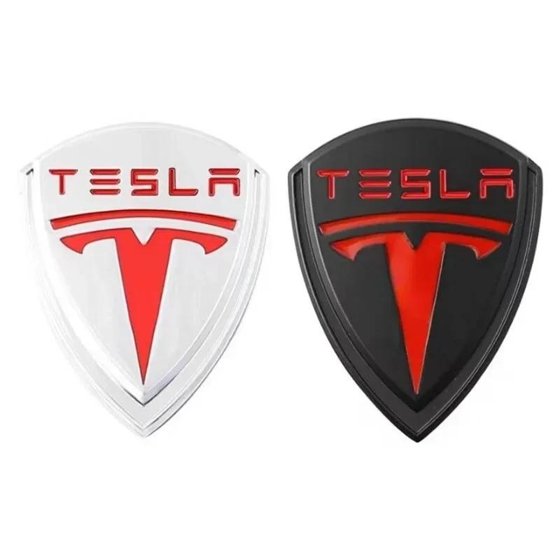 Dekorativer Aufkleber Autoaufkleber Metallschild S-Logo für Tesla Model X S Y, Autoemblem Heckemblem Kotflügelemblem