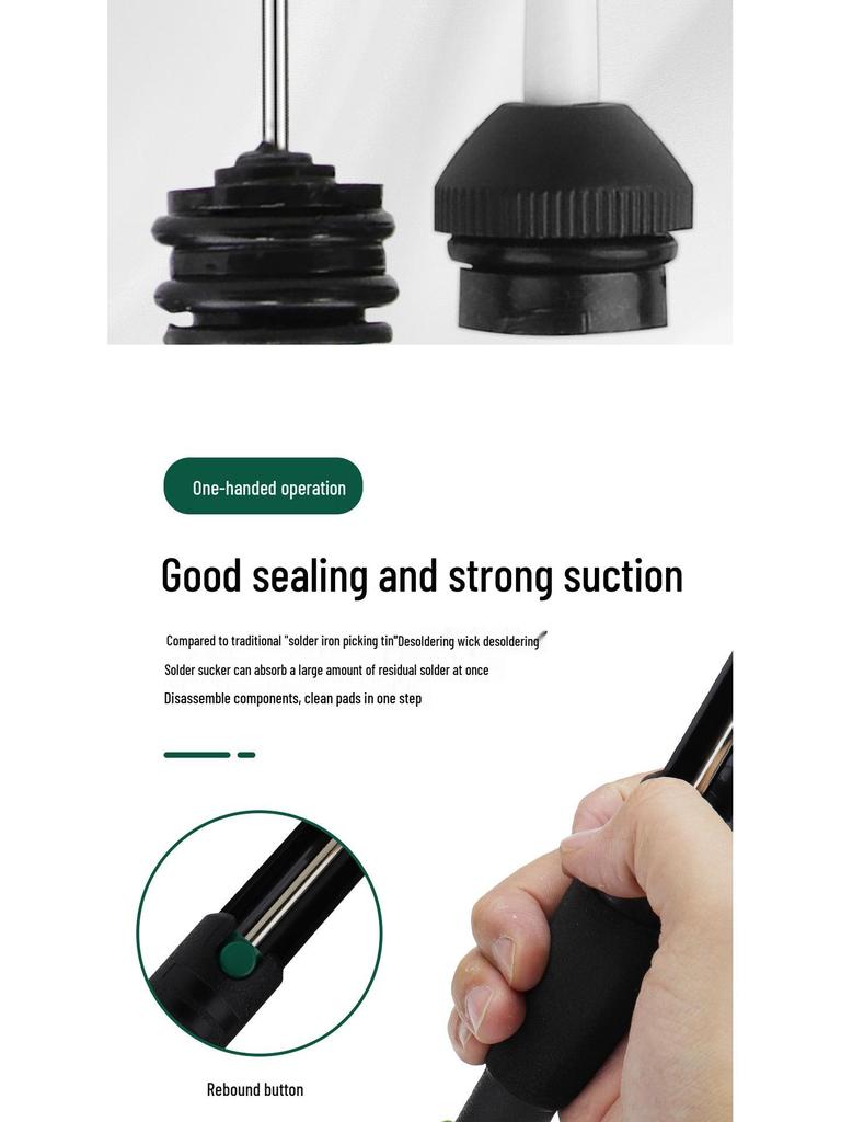 High-Performance Desoldering Pump & Iron with Silicone Tip for Home Repairs