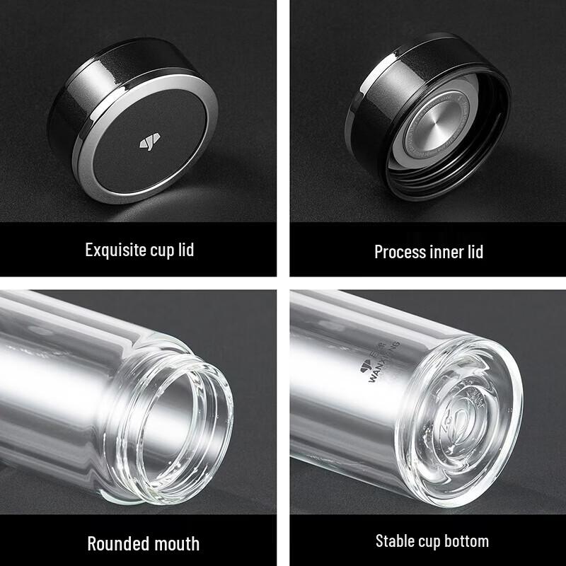 Wanxiang Double-Wall Borosilicate Glass Travel Mug