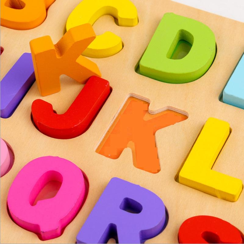 Wooden Puzzle Board Shape Matching Toy Alphabet/Number/Geometric Tangram Busy Board Jigsaw for Baby Kids Early Education