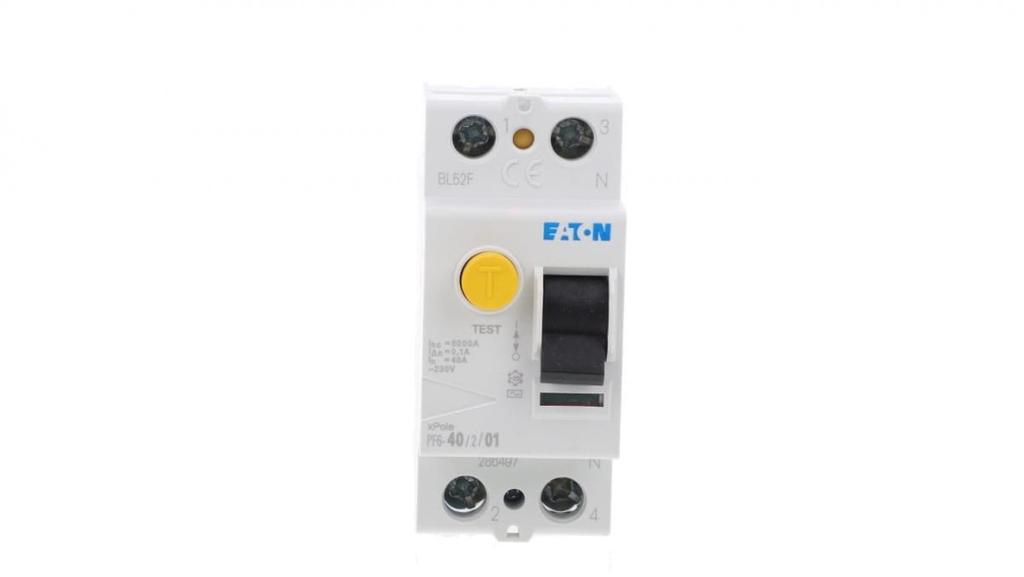 2P 40A 0.1A Differential Circuit Breaker Type AC PF6-40/2/01 286497