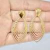 Golden Strand Leaf Earrings, Titanium Steel Gold-plated Non-fading Earrings.